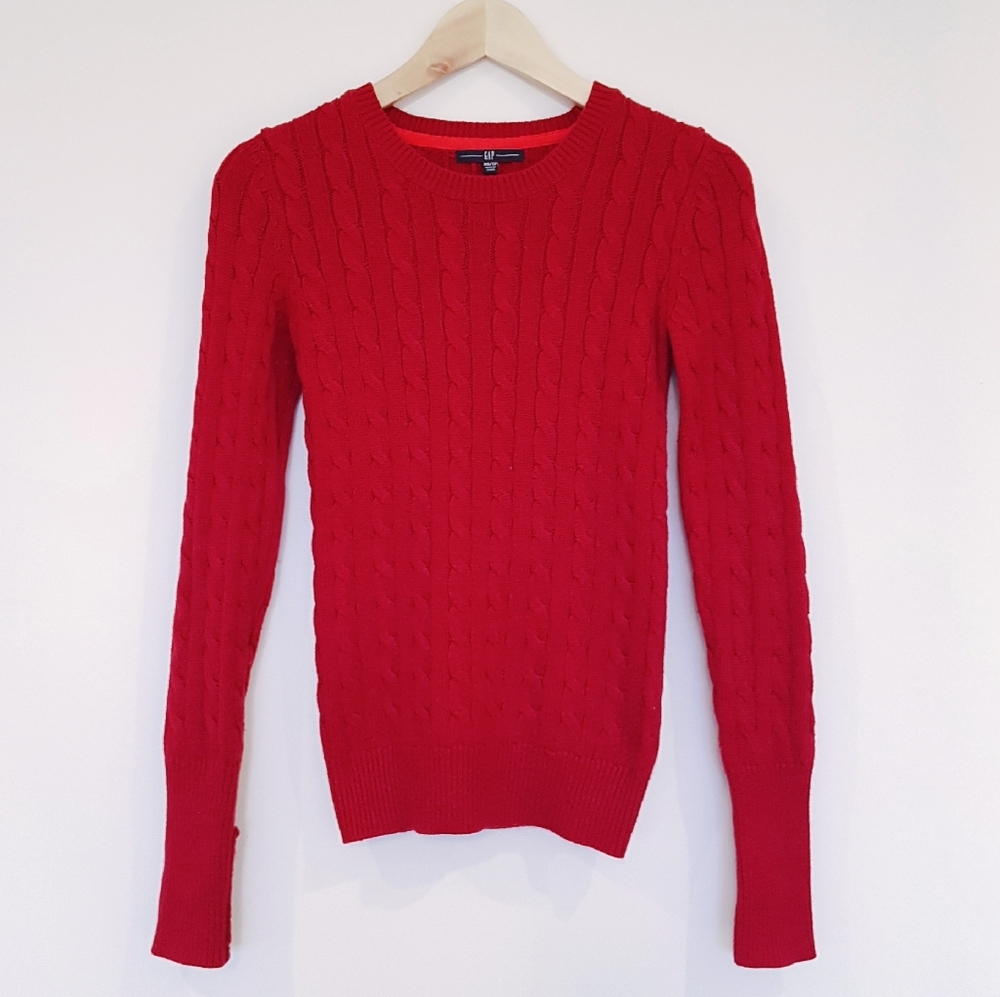 GAP Red Cable Knit Sweater XS